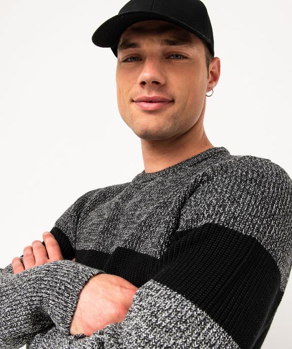 Pull grosse maille chinée multicolore homme vue2 - GEMO (HOMME) - GEMO