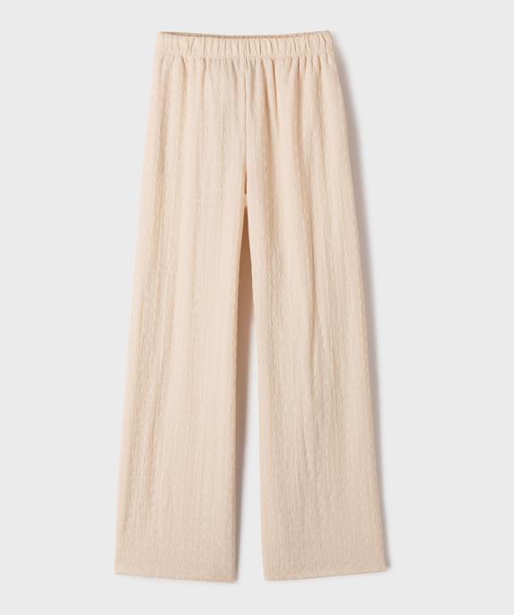 Pantalon large et fluide en matière texturée fille vue1 - GEMO 4G FILLE - GEMO