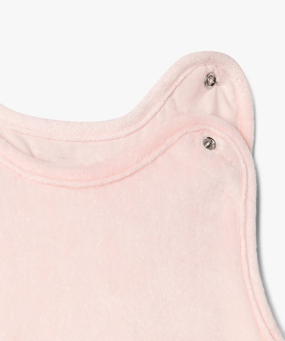 Gigoteuse en velours TOG 2,5 avec motif en maille peluche bébé fille vue3 - GEMO 4G BEBE - GEMO