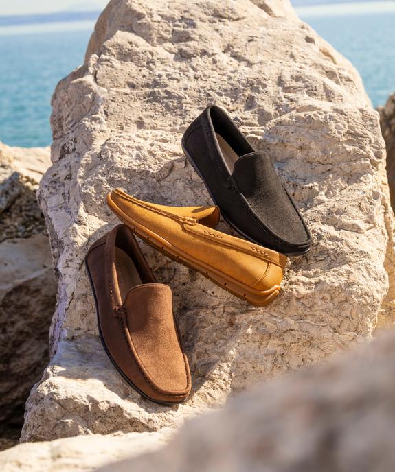 Mocassins en suédine et semelle intérieure cuir homme vue7 - URBAN STEPS - GEMO