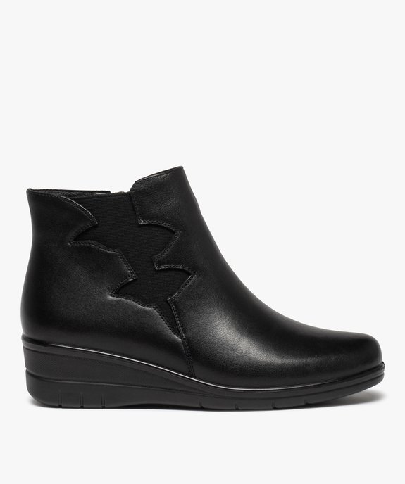 Boots femme confort unies à talon compensé vue1 - GEMO (CONFORT) - GEMO