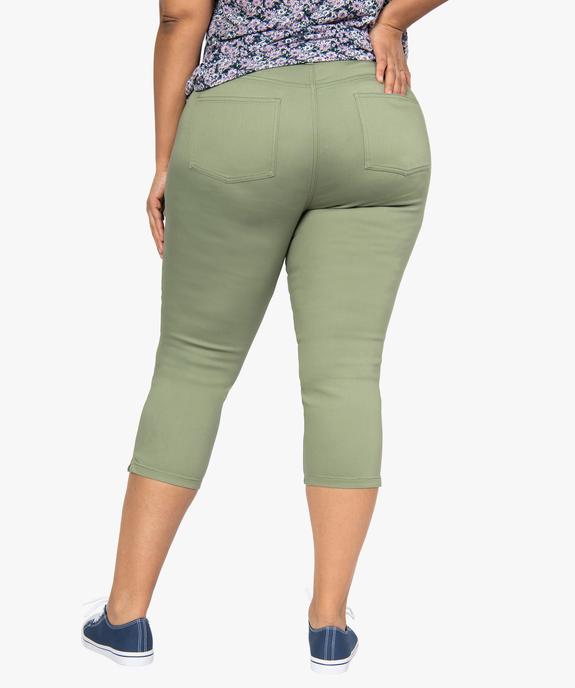 Pantacourt femme grande taille en toile extensible coupe ajustée vue3 - GEMO (G TAILLE) - GEMO