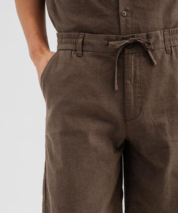 Bermuda en lin et coton coupe regular homme vue2 - GEMO 4G HOMME - GEMO