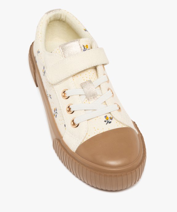 Baskets fille en toile fleurie avec scratch et semelle épaisse contrastante vue6 - LOVELY WINGS GEMO FOR GOOD - GEMO