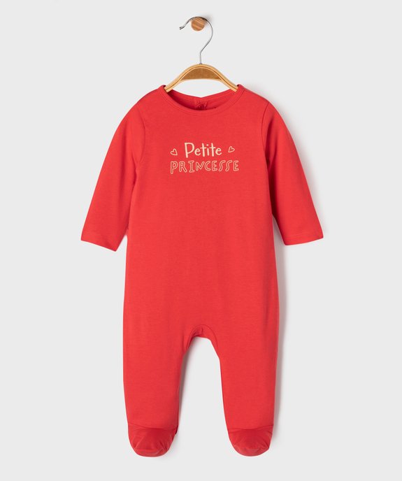 Pyjama en coton avec motif poitrine bébé fille vue1 - GEMO(BB COUCHE) - GEMO
