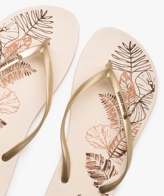 Tongs femme à semelle imprimée et fines brides - Copacabana vue3 - COPACABANA - GEMO