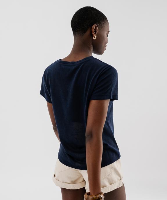 Tee-shirt manches courtes avec palmier pailleté femme vue3 - GEMO(FEMME PAP) - GEMO