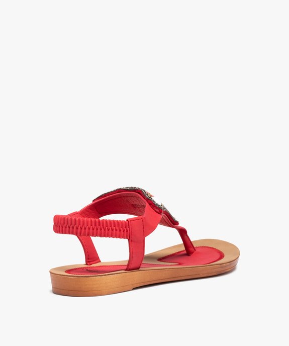 Sandales femme plates à entre-doigts orné de perles vue4 - GEMO (CASUAL) - GEMO