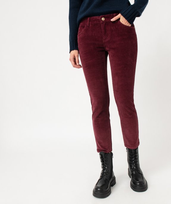Pantalon slim 7/8ème en velours côtelé femme - LuluCastagnette vue1 - LULUCASTAGNETTE - GEMO