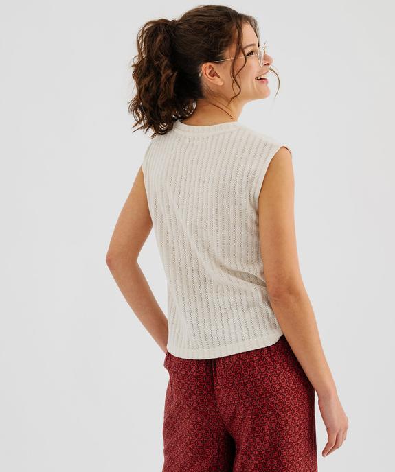 Débardeur en maille ajourée et pailletée femme vue3 - GEMO(FEMME PAP) - GEMO