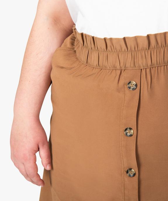 Jupe midi femme grande taille à taille élastiquée avec boutons vue2 - GEMO (G TAILLE) - GEMO