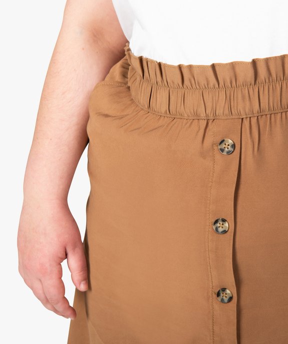 Jupe midi femme grande taille à taille élastiquée avec boutons vue2 - GEMO (G TAILLE) - GEMO