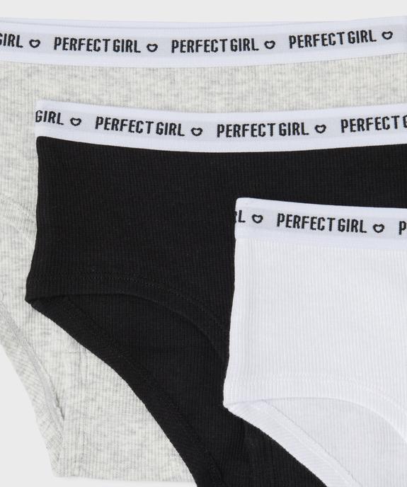 Shorty en maille côtelée en coton stretch fille (lot de 3) vue2 - GEMO 4G FILLE - GEMO