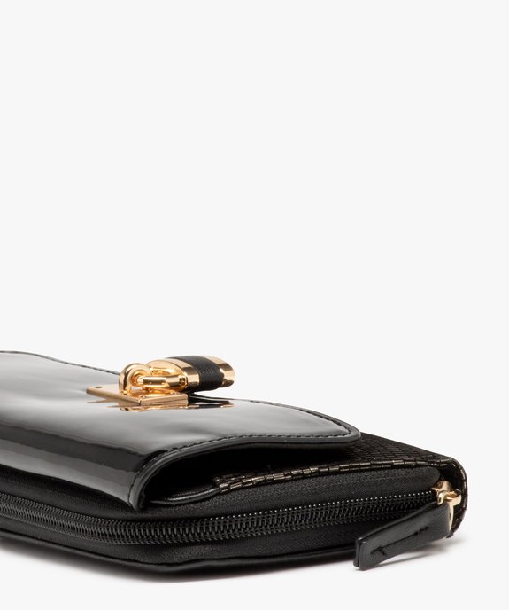 Portefeuille femme multimatières avec cadenas fantaisie vue2 - GEMO (ACCESS) - GEMO