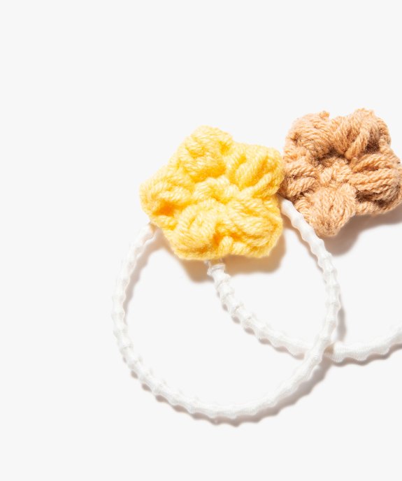 Élastiques à cheveux fille avec fleur en crochet (lot de 2) vue2 - GEMO (ACCESS) - GEMO