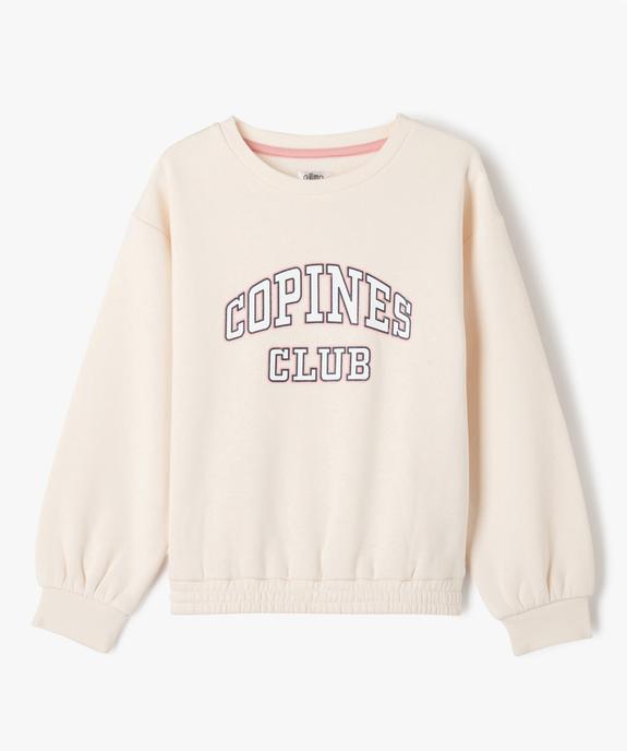 Sweat à col rond avec inscription sur le buste fille vue1 - GEMO 4G FILLE - GEMO