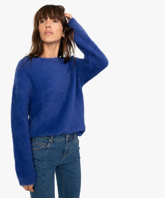 Pull femme  à col rond en maille duveteuse vue1 - GEMO(FEMME PAP) - GEMO