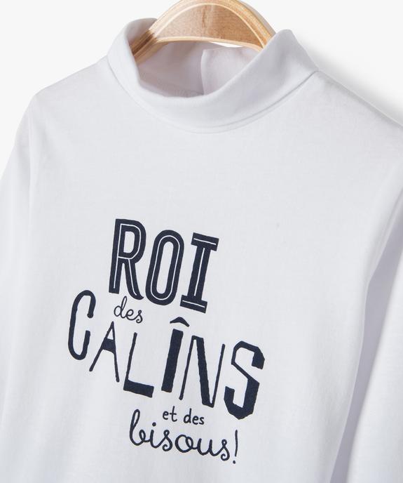 Tee-shirt à message manches longues et col roulé bébé garçon vue2 - GEMO 4G BEBE - GEMO