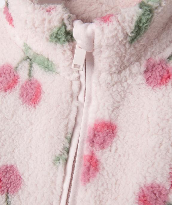 Sweat zippé à col montant en sherpa fille vue3 - GEMO (ENFANT) - GEMO