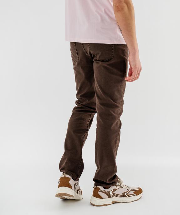 Jean straight en coton stretch à la couleur unique homme vue3 - GEMO 4G HOMME - GEMO