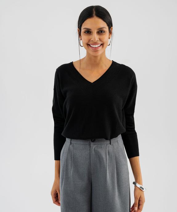Pull col V en fine maille fluide femme vue1 - GEMO(FEMME PAP) - GEMO