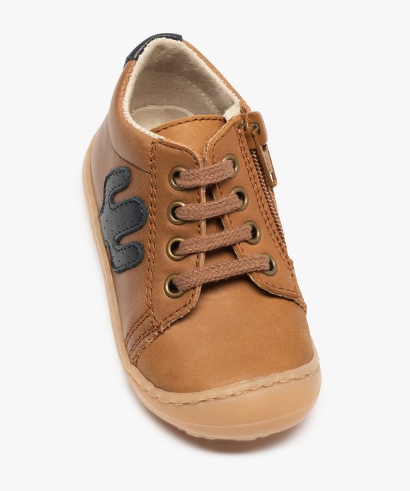 Bottillons premiers pas bébé garçon zippés en cuir – NA! vue5 - NA! - GEMO