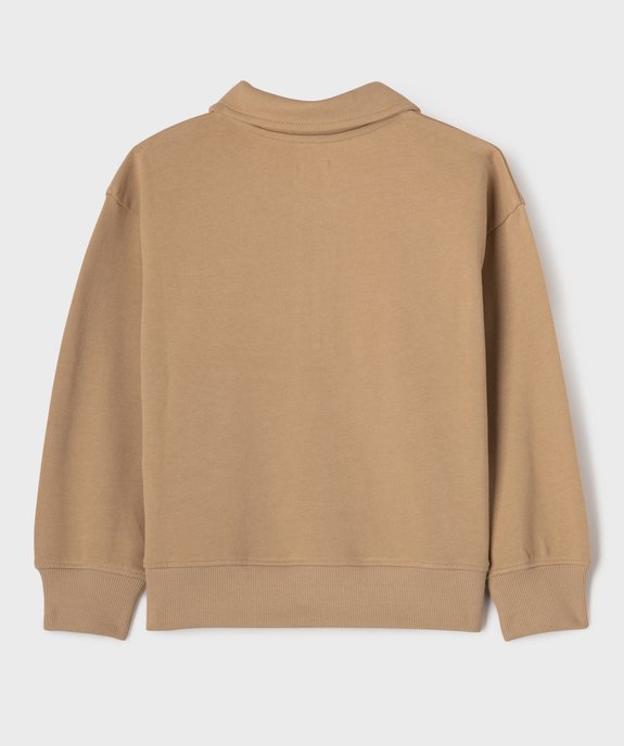 Sweat avec col polo zippé garçon vue3 - GEMO (ENFANT) - GEMO
