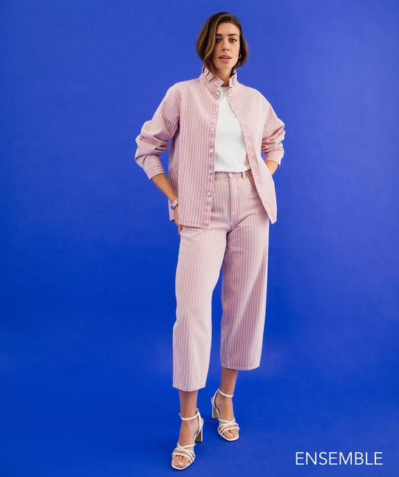 Ensemble surchemise et pantalon à rayures pour femme - GEMO