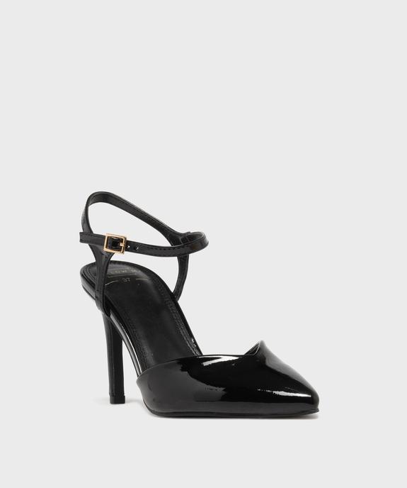 Escarpins slingback vernis à talon haut femme - Follow Me vue2 - FOLLOW ME - GEMO