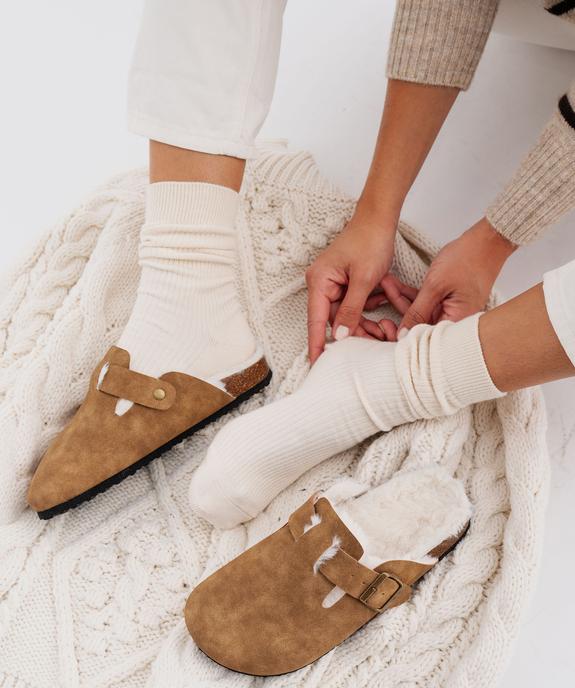 Sabots fourrés en suédine femme vue1 - 5 MILES - GEMO