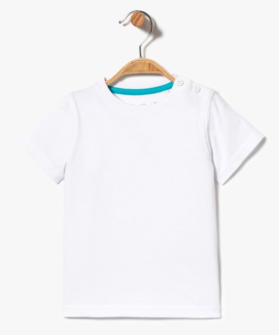 Tee-shirt uni à manches courtes vue1 - GEMO(BEBE DEBT) - GEMO