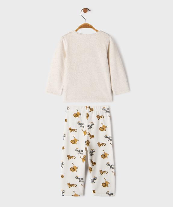 Pyjama 2 pièces en velours motifs félins bébé garçon vue4 - GEMO 4G BEBE - GEMO