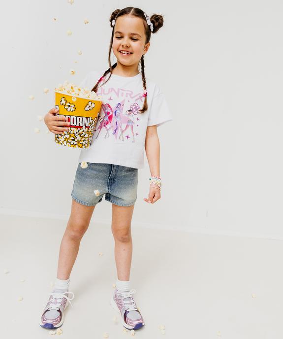 Short en jean avec perles et taille ajustable fille vue1 - GEMO (ENFANT) - GEMO