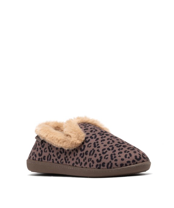 Chaussons chauds et souples imprimé léopard femme - Isotoner vue2 - ISOTONER - GEMO