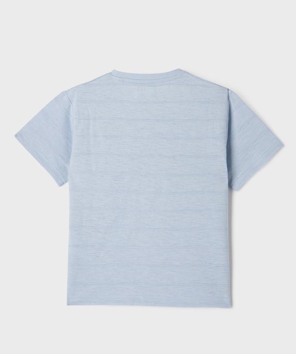 Tee-shirt manches courtes à rayures ton sur ton en relief garçon vue3 - GEMO 4G GARCON - GEMO