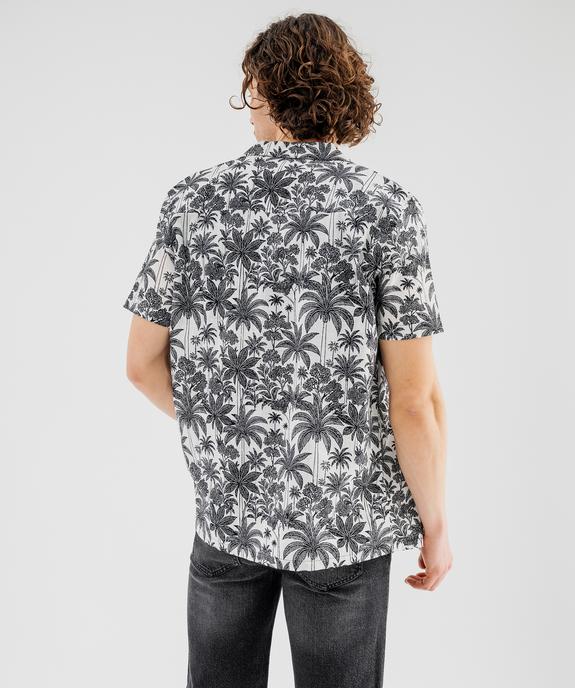 Chemise manches courtes en coton imprimé tropical homme vue3 - GEMO 4G HOMME - GEMO