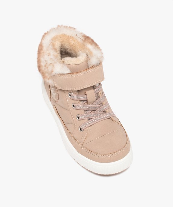 Baskets fille mid-cut unies avec col fourré vue5 - GEMO (ENFANT) - GEMO