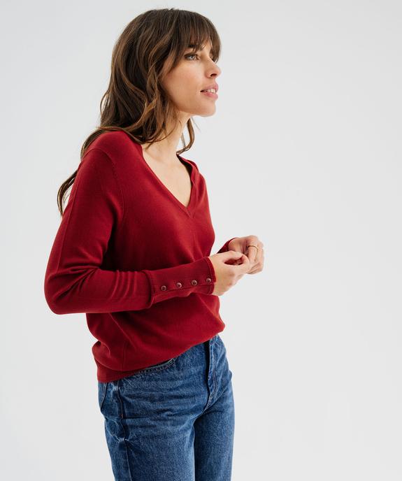 Pull col V en maille viscose fine et souple femme vue1 - GEMO 4G FEMME - GEMO