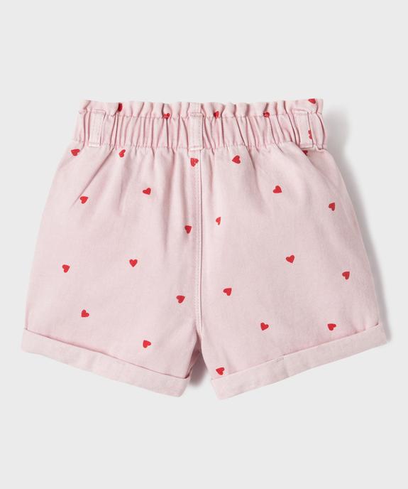 Short ample imprimé avec taille paper bag ajustable fille vue3 - GEMO (ENFANT) - GEMO