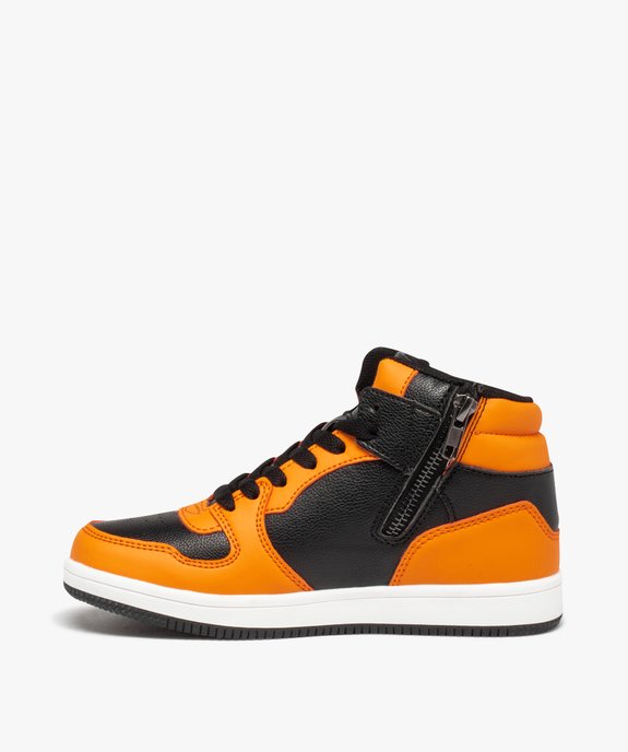 Baskets garçon mid-cut colorées à lacets et zip - Naruto vue3 - NARUTO - GEMO