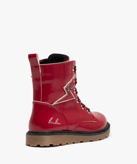Boots fille vernies style rock à semelle crantée - LuluCastagnette vue4 - LULU CASTAGNETT - GEMO