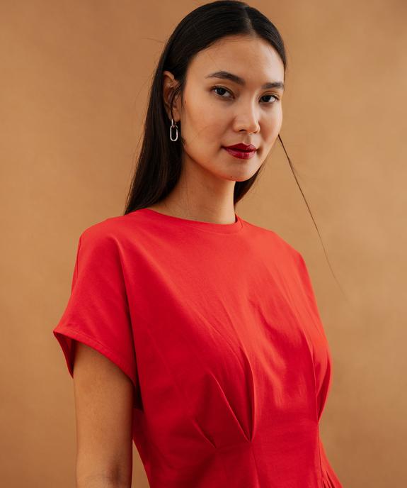Tee-shirt uni col rond cintré femme vue2 - GEMO(FEMME PAP) - GEMO