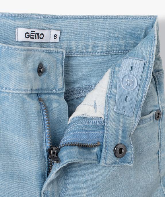 Short en jean extensible à revers fille vue2 - GEMO 4G FILLE - GEMO