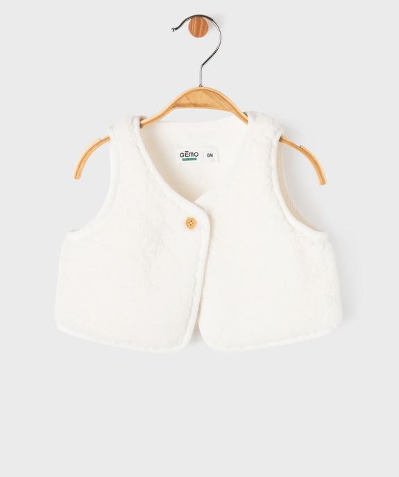 Veste sans manches en sherpa bébé vue1 - GEMO(BB COUCHE) - GEMO