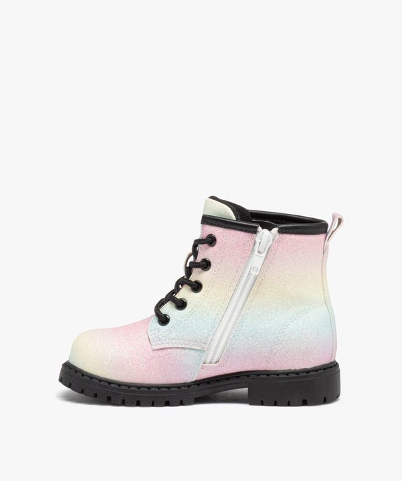 Boots à paillettes arc-en-ciel et semelle crantée fille vue3 - GEMO (ENFANT) - GEMO
