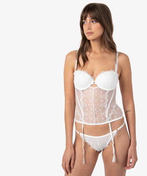 Culotte femme en dentelle avec finitions festonnées vue3 - GEMO(HOMWR FEM) - GEMO