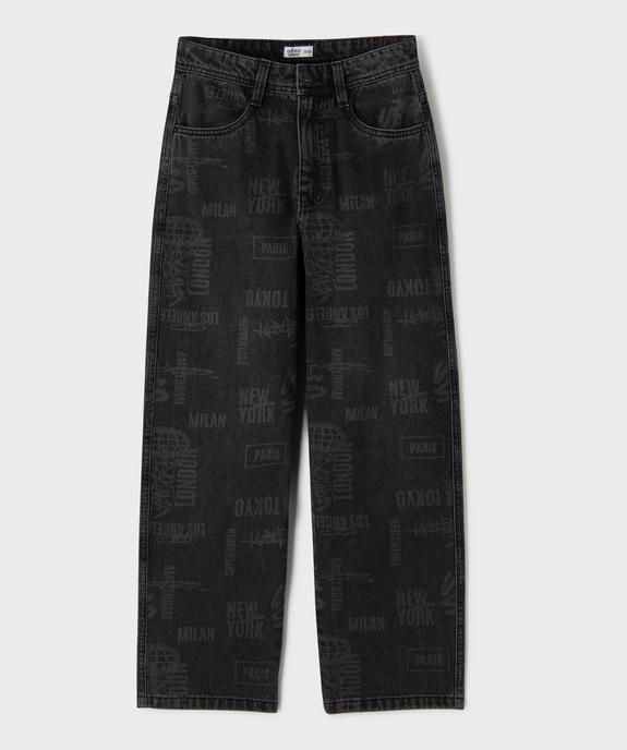 Jean large en denim imprimé délavé garçon vue1 - GEMO 4G GARCON - GEMO