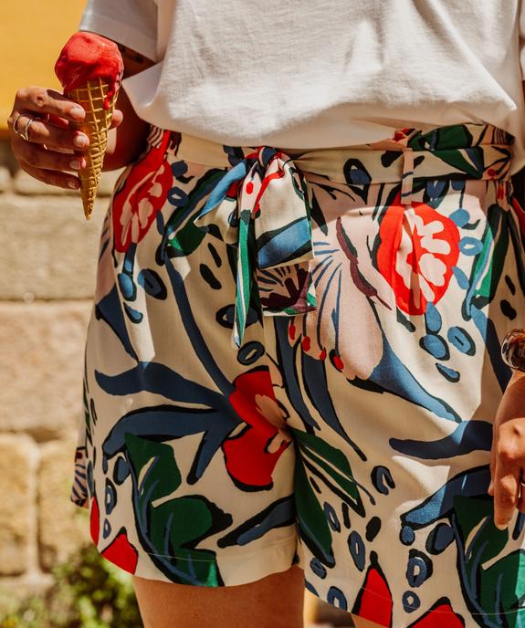 Short fluide à motifs fleuris femme grande taille vue2 - GEMO (G TAILLE) - GEMO