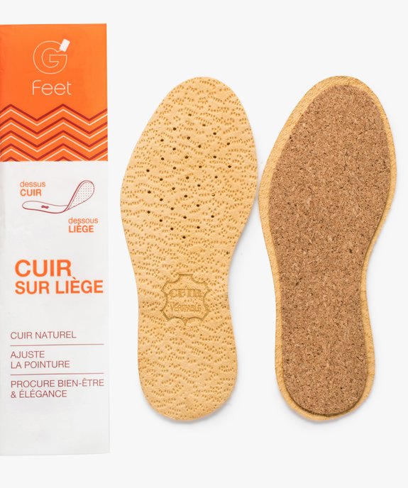 Semelles confort en cuir sur liège multitaille vue2 - GEMO(ENTRETIEN) - GEMO
