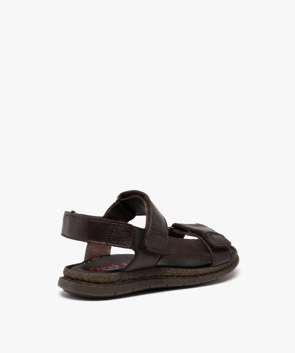 Sandales homme confort à brides scratch en cuir vue4 - ZEN AIR - GEMO